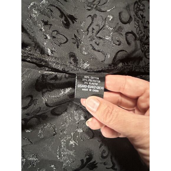Hearts & Roses Goth Brocade Fit and Flare Dress Womens Size 10 Black NWT - Picture 9 of 12